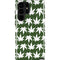 Marijuana Leaf White Pattern Galaxy S25 Ultra Impact Case